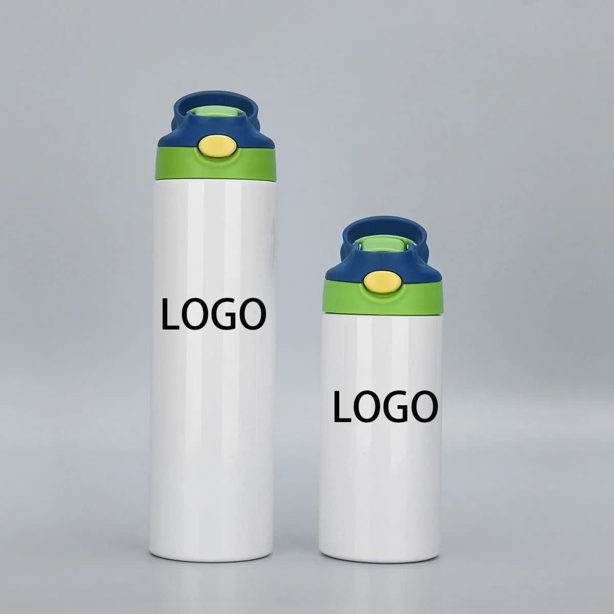 Tazza termica personalizzata in acciaio inossidabile 304 da 360 ml per bambini, con cannuccia dritta, motivo con logo personalizzato, sublimazione, personalizzabile.