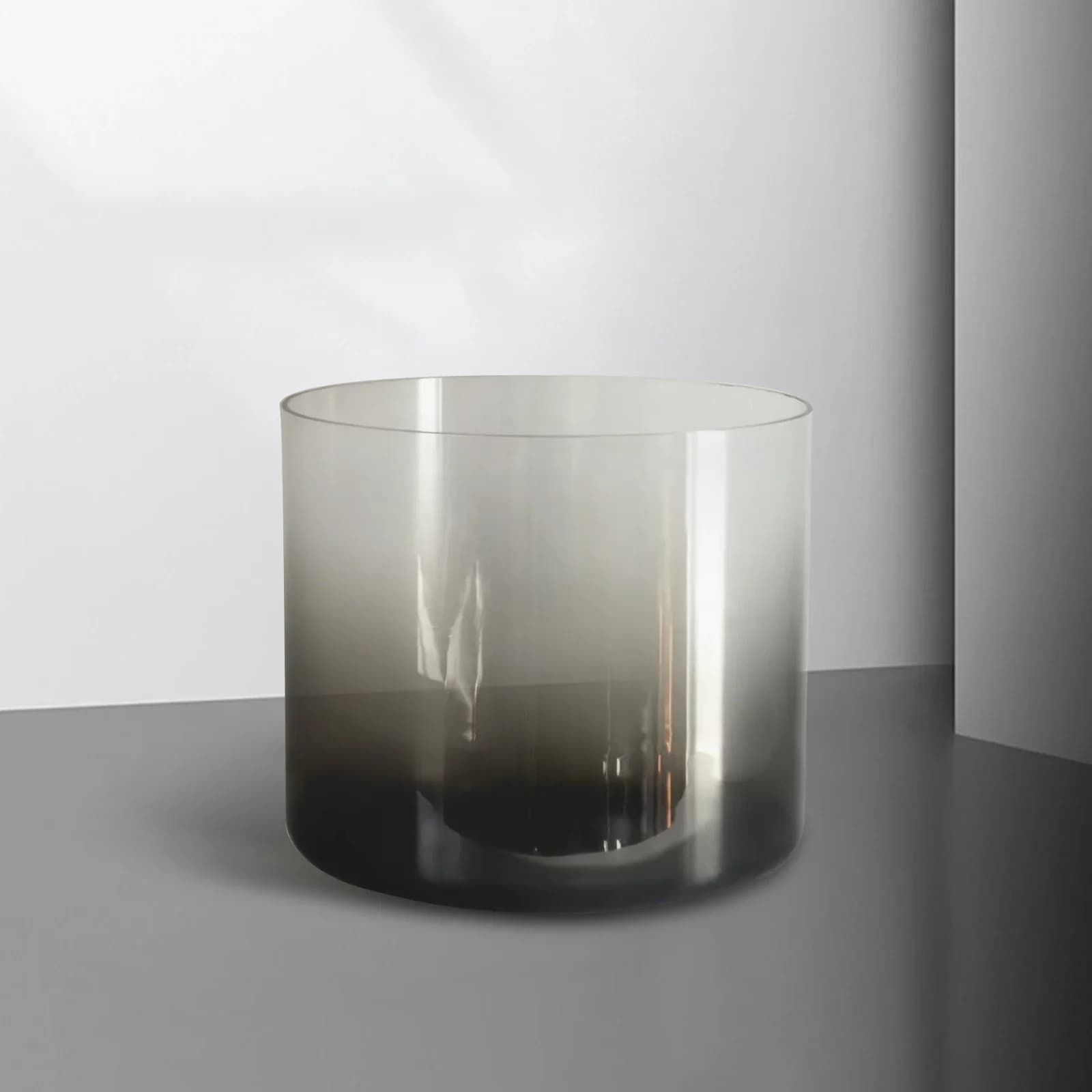 STAR LINKUP 7 Inch Black Gradient Alchemy Clear Crystal Singing Bowl with Rubber Mallet O-ring for Sound Healing Meditation