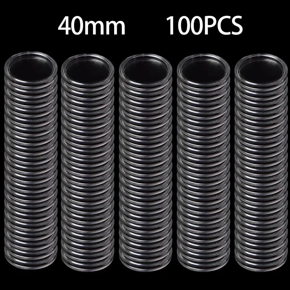 100 pcs transparent door capsules for coin showcase holders inner diameter 40 mm protection box for transparent round coins new