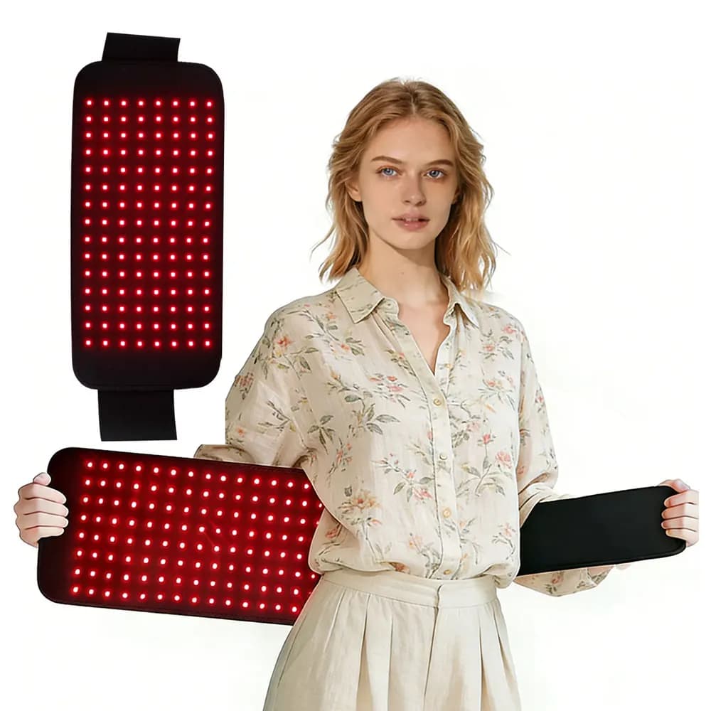 Cintura LED a Luce Rossa 850nm e Pad a Luce Infrarossa 660nm per Alleviare il Dolore a Schiena, Vita, Spalle, Ginocchia e Articolazioni, Ridurre la Fatica, Bruciare i Grassi e Snellire