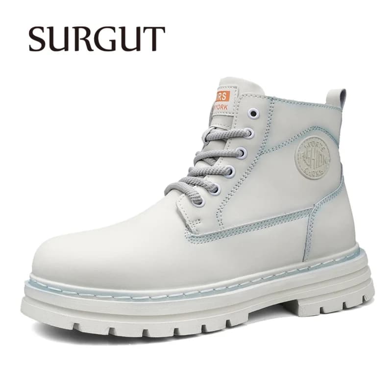 SURGUT Stivali vintage da coppia in pelle spaccata, texture morbida e fine, fodera confortevole, antiscivolo, per uso quotidiano, scarpe casual unisex