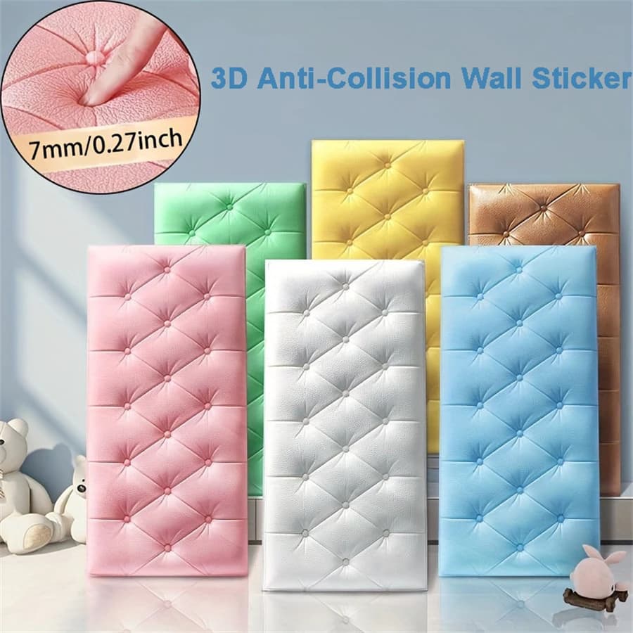 Wall decals 3D Wall decal Self-adhesive wallpaper Adding Tatami Anti-collision Wall Mat Children's bedroom Living Room Soft foam cushion