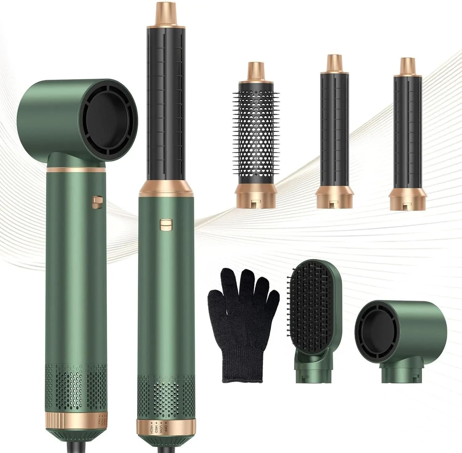 5-in-1 Brush Set with Negative Ions, Hot Air Styler for Leasing, Drying and Modeling, Perfect Gift