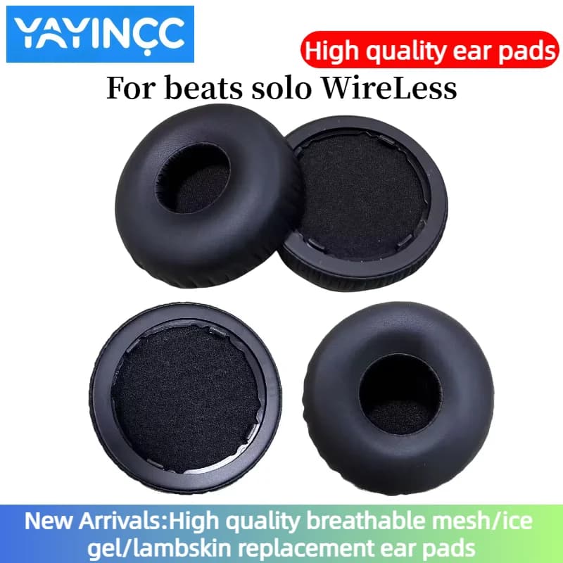 YAYINCC 1 paio di cuscinetti auricolari in memory foam di ricambio con fibbia fodera per cuscino per cuffie Beats Solo WireLess