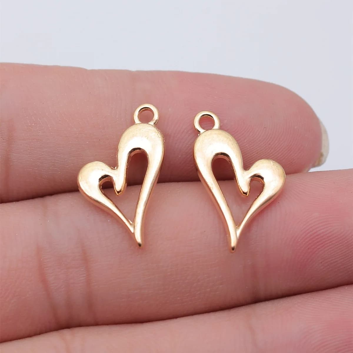Mini Hollow Heart Vintage Couple Charm Pendant For DIY Bracelet Necklace Jewelry Making Supplies
