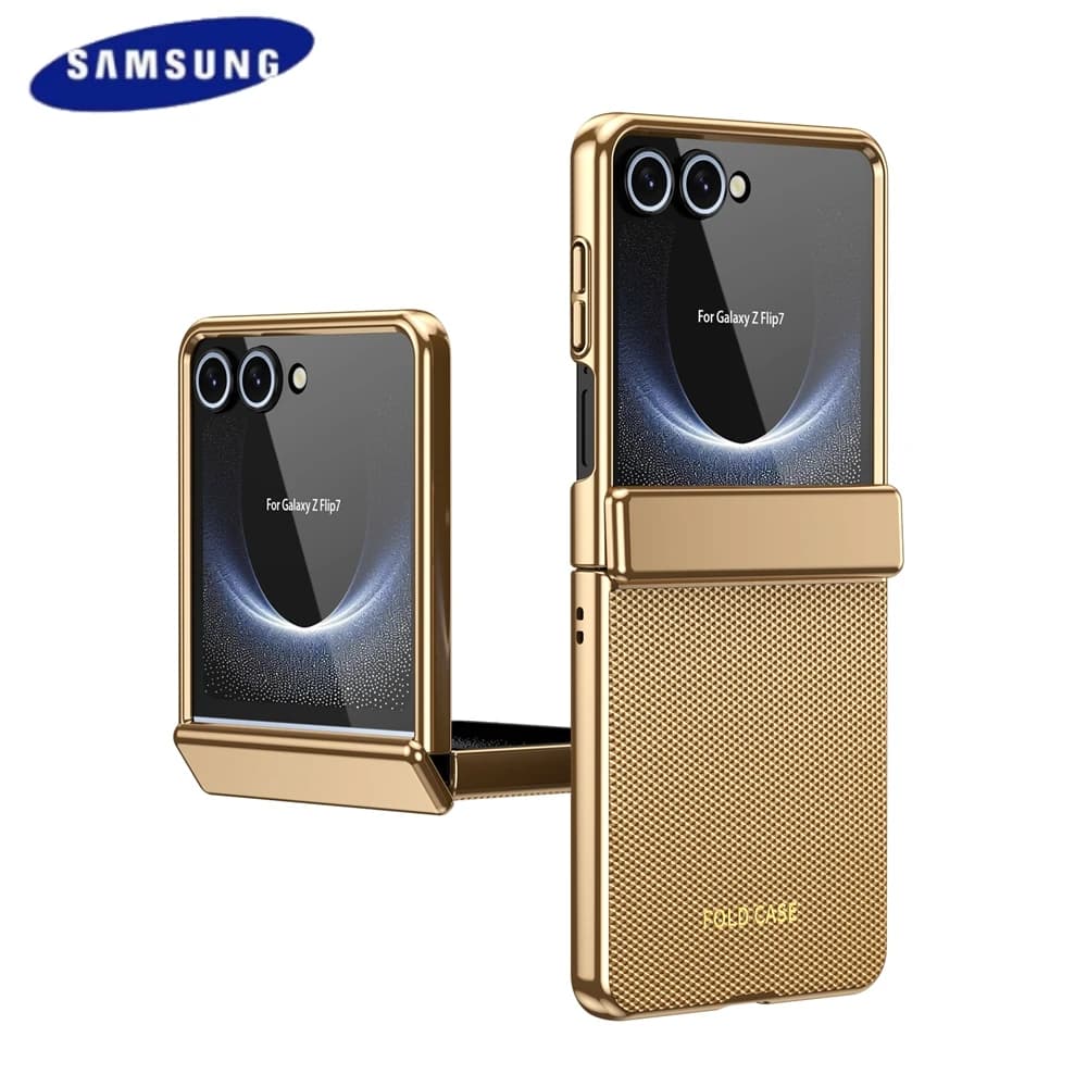 For Samsung Galaxy Z Flip 7 6 5 4 3 AG Opaque Vacuum Plated Case Hinge Full protective film in front glass Fall-resistant cover
