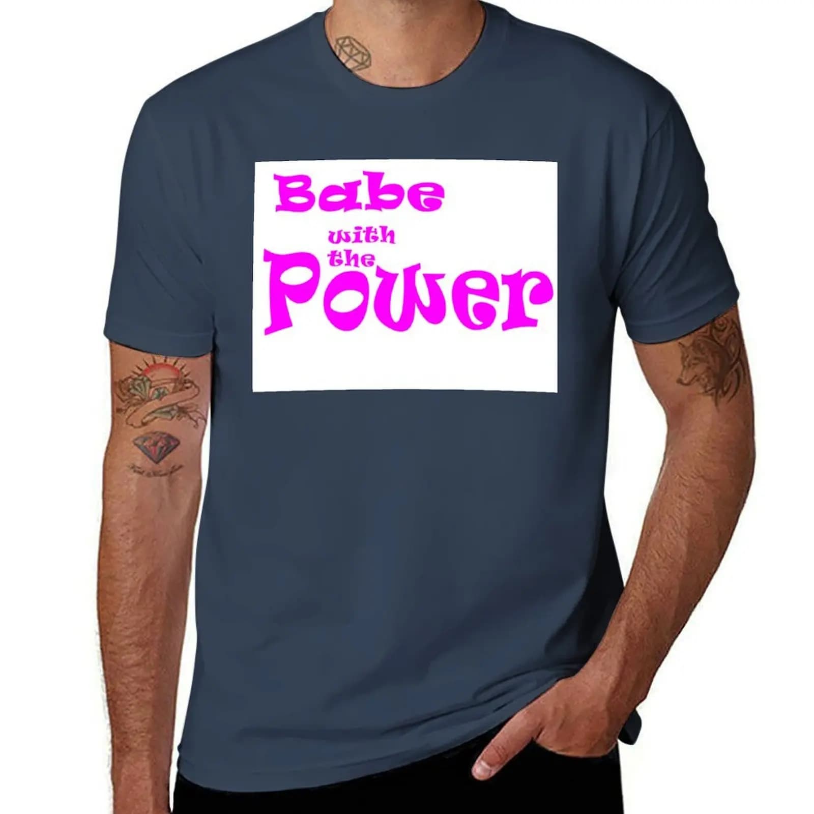 T-shirt Babe with The Power, maglietta estiva casual dal taglio ampio