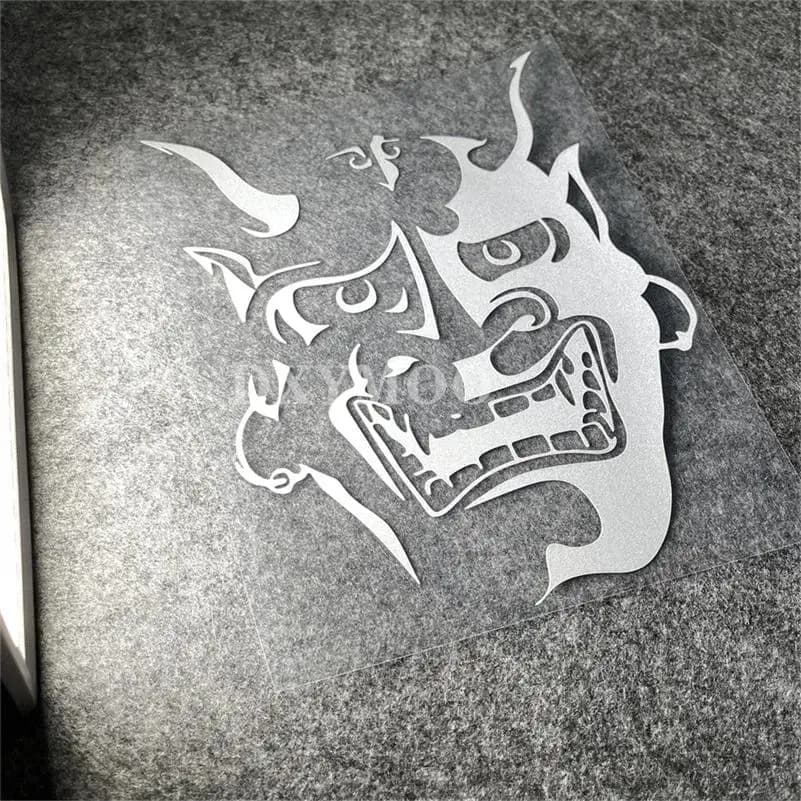 1Pc Hannya Mask Traditional Demon Face Waterproof Self-Adhesive Vinyl Sticker for Car,Motorcycle Helmet,Laptop Decor Accessory