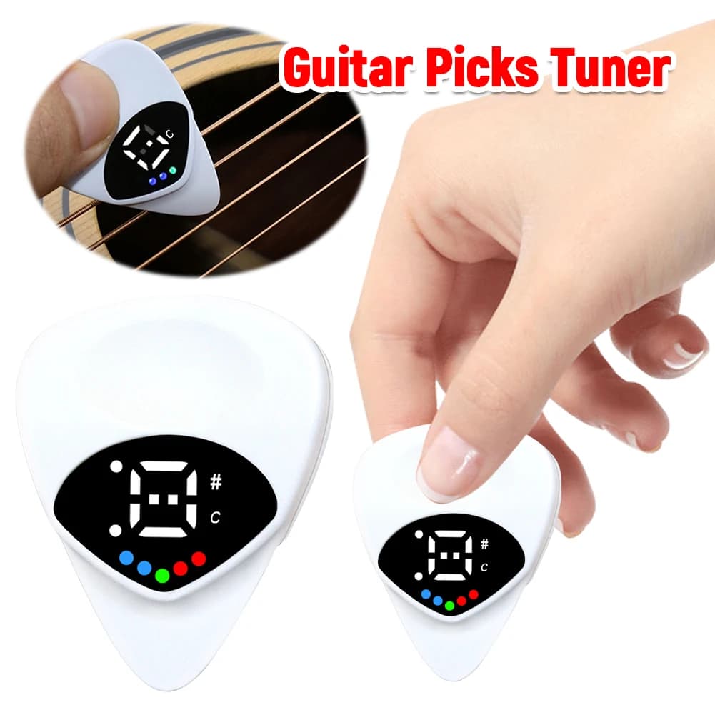 Plettro per Chitarra 2 in 1 con Accordatore Digitale Elettronico per Chitarre Acustiche ed Elettriche e Bassi