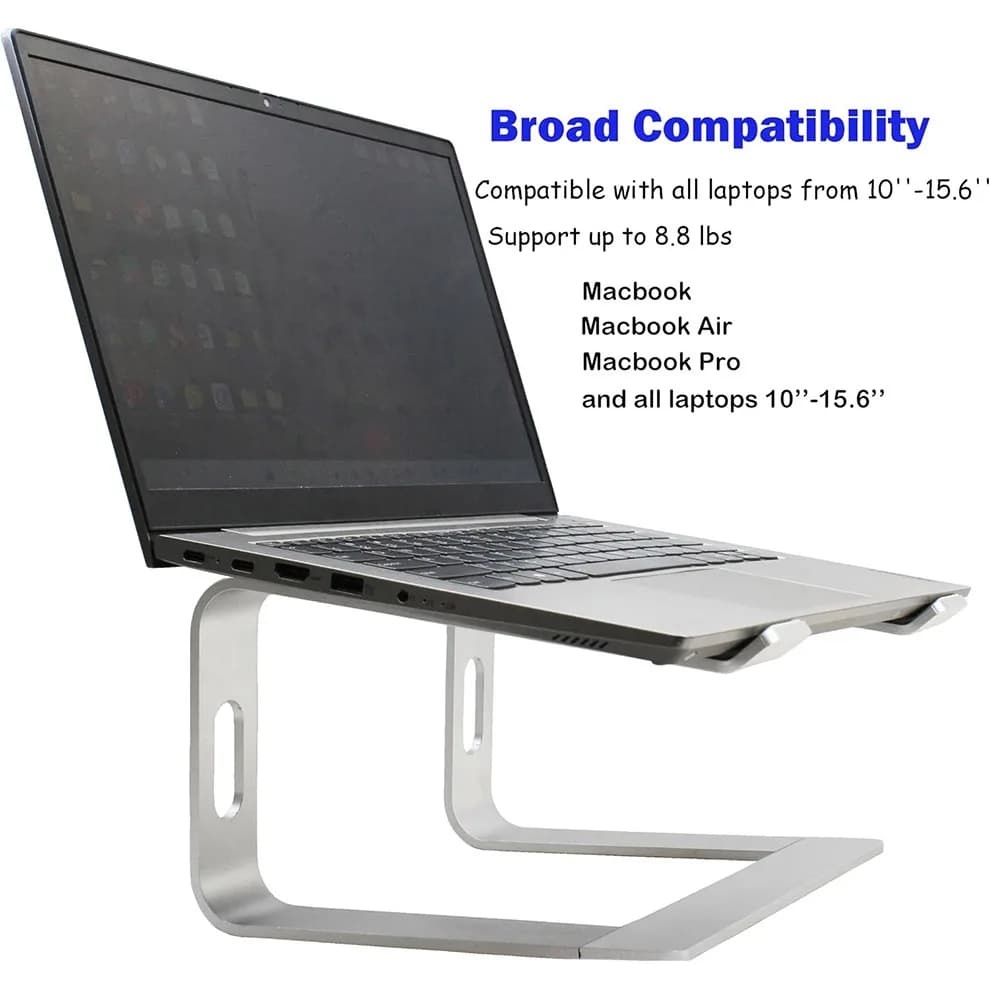 Aluminum Laptop Stands for All 10-15.6" Laptop,Detachable Notebook Computer Mount with Ergonomic Design -Grey/Silver