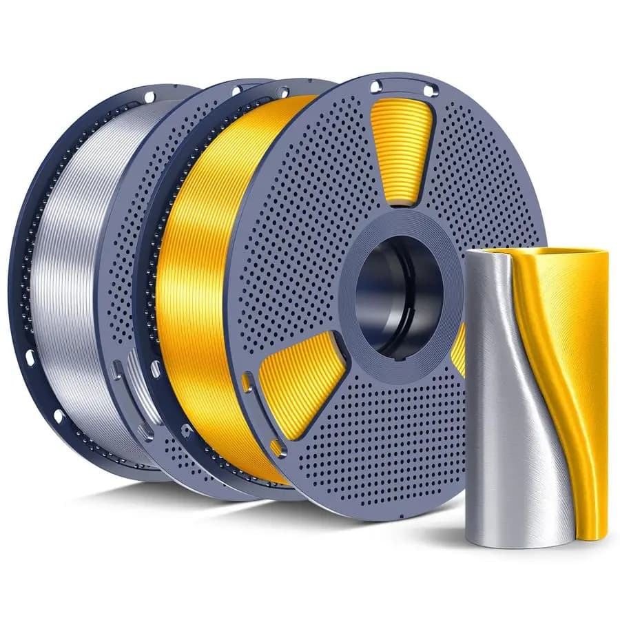 Filamento PLA 1.75mm, Finitura Lucida Effetto Cromo, Texture Setosa, Formula Migliorata per Stampa Stabile, 2kg/4.4lbs PLA Plus 3D
