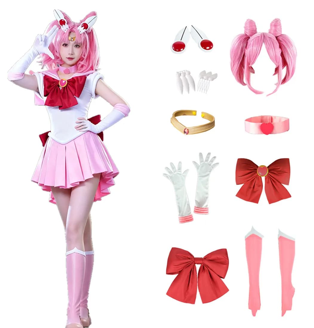Costume da Cosplay di Chibiusa per Donna, Taglia USA, Gonna Rosa per Feste e Halloween