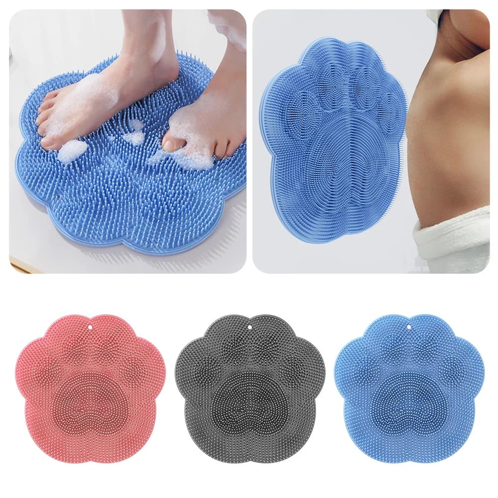 Wall Mounted Shower Foot Exfoliators Silicone Massage Shower Non-Slip Bath Mat Back Massage Brush Foot Exfoliating For Bathroom