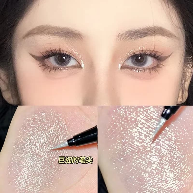 Highlighting Liquid Eyeliner,Aegyo Sal Shimmer Natural Pearlescent Eyeshadow Stick,Eyeliner Glitter Eye Highlight Pen Eye Makeup