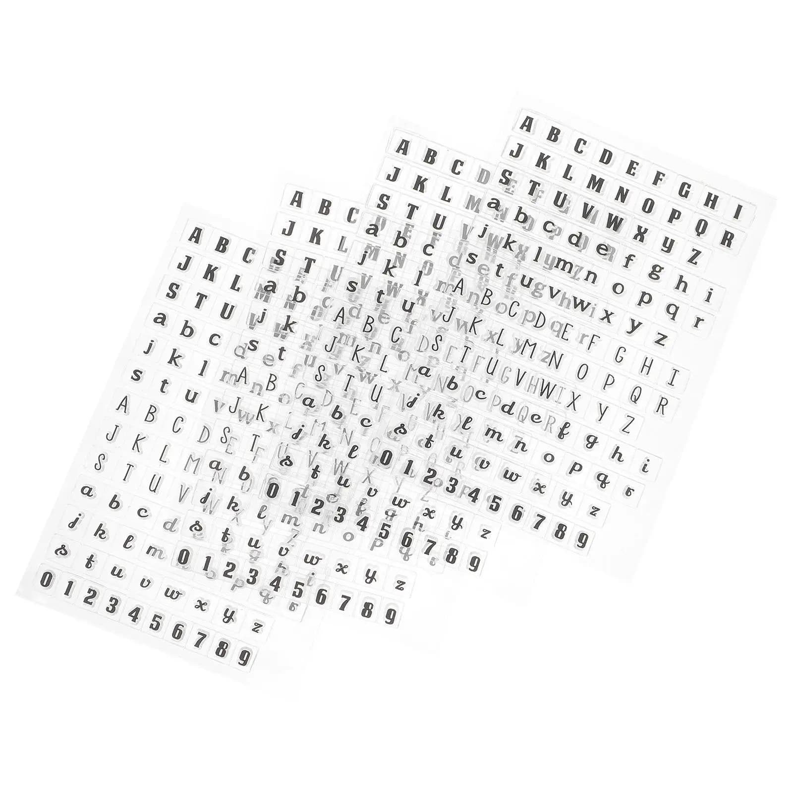 4Pcs Silicone Alphabet Clear Stamps Transparent Rubber Stamping Kit for Card Making Journaling Scrapbooks Office Craft DIY