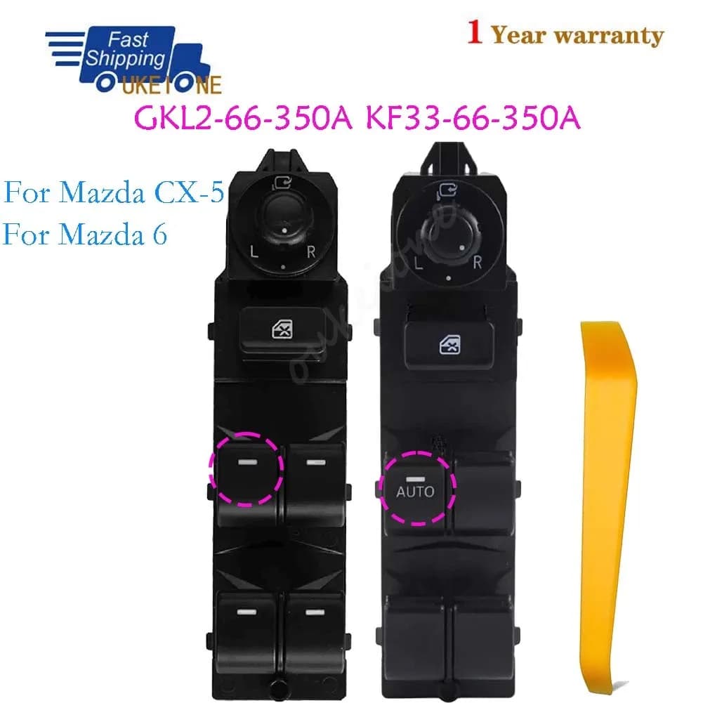 GKL2-66-350A Per Mazda 6 2014-2016 KF33-66-350A Per Mazda CX-5 2012-2020 Anteriore Sinistro Elettrico Sollevatore Finestra Interruttore pulsante