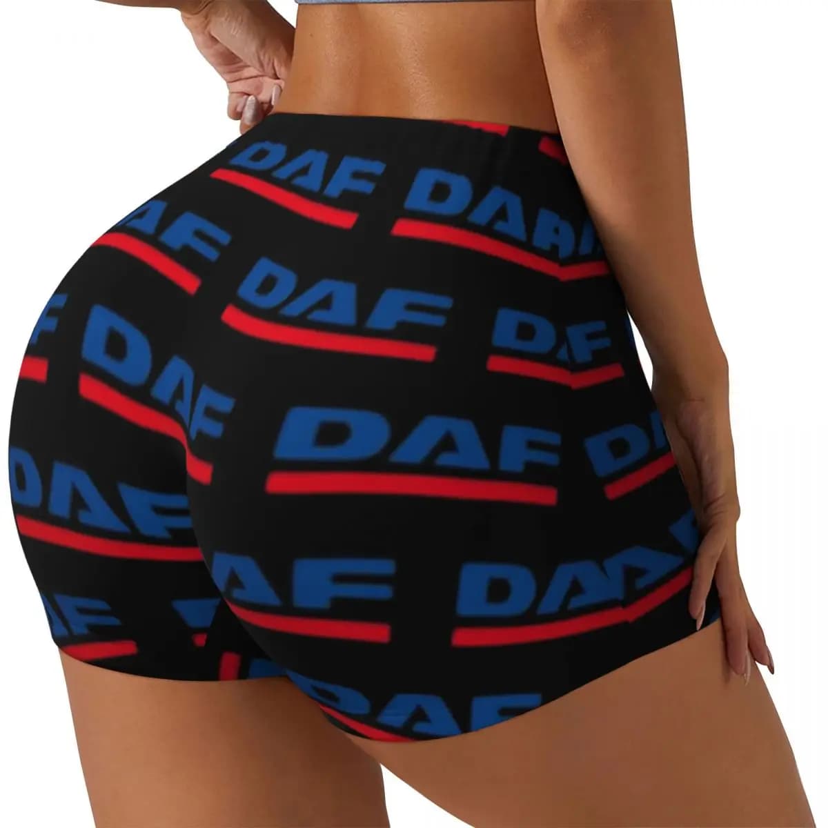 Pantaloncini da corsa per allenamento da palestra da donna con logo DAF personalizzato Pantaloncini da yoga per motociclisti da pallavolo atletici