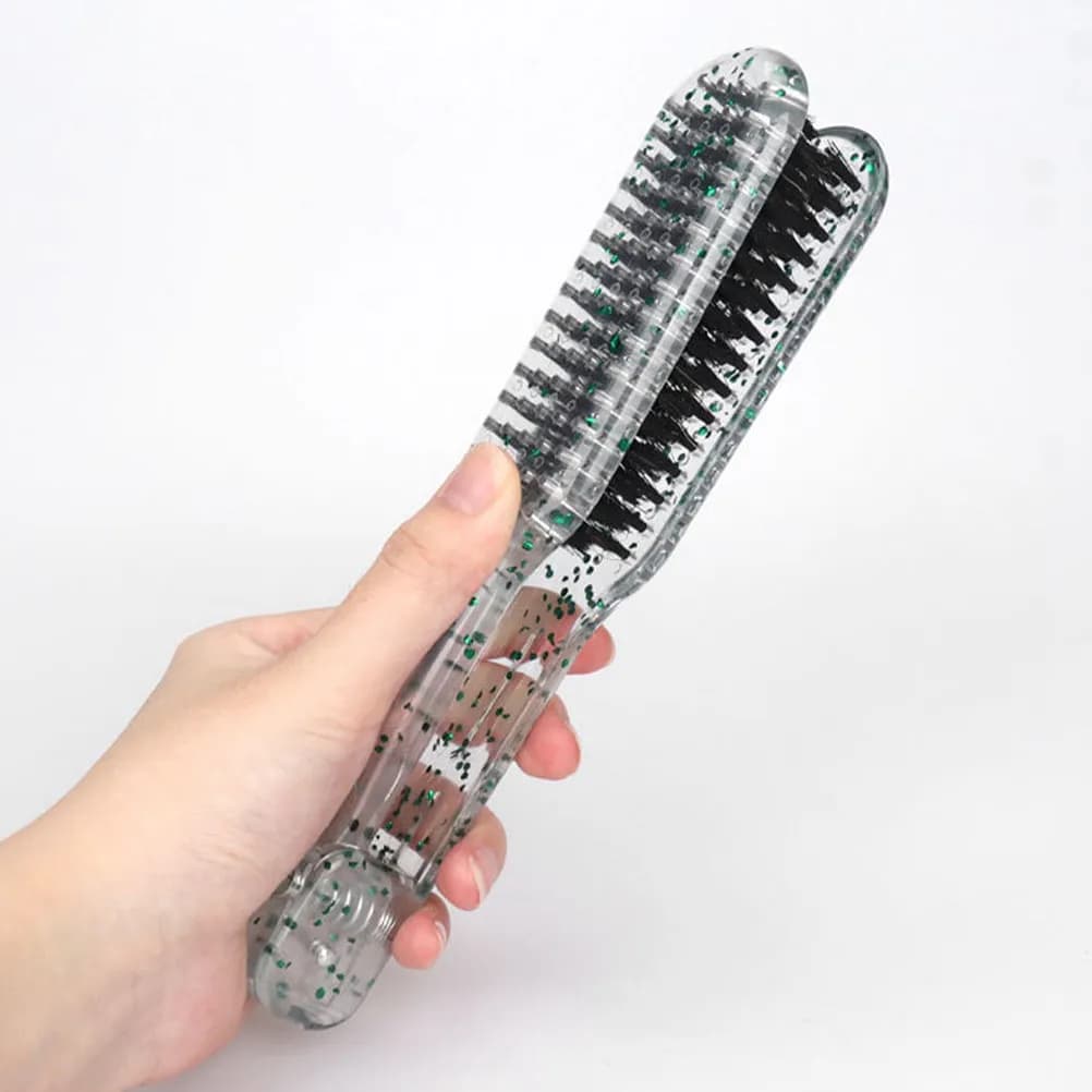 Spazzola a Doppia Faccia con Morsetto, Pettine Lisciante Piccolo, Strumento per lo Styling dei Capelli per Salone e Uso Domestico, Spazzola a Doppia Faccia