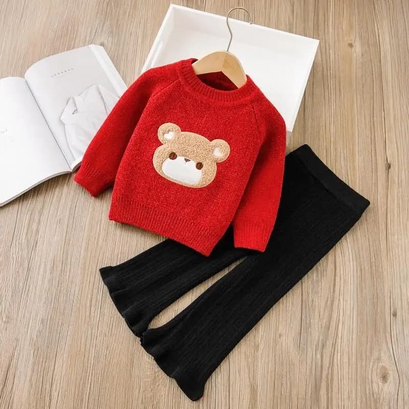 Giacca da baseball da ragazza Pantaloni a gamba larga Set da due pezzi Moda 2 pezzi Abbigliamento per bambini Cappotto casual Kawaii Versione coreana Ragazza