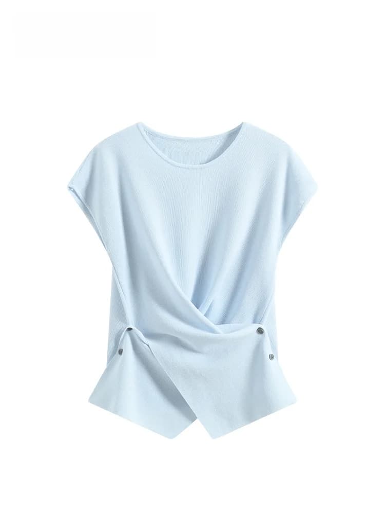 Cara CLUB plus Size Short Sleeve T-Shirt Women's Spring Summer Loose Fit Versatile Elegant Design Age-Defying Top