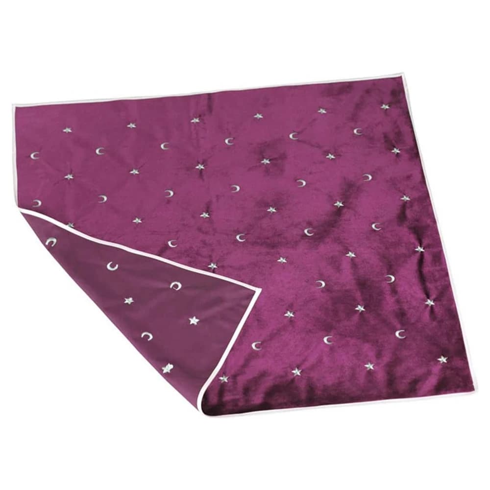 * Tovaglia per tarocchi dell'altare BAAY Tovaglia per divinazione dei tarocchi in velluto con carte dei tarocchi, borsa da gioco Tovaglia ricamata con stelle viola