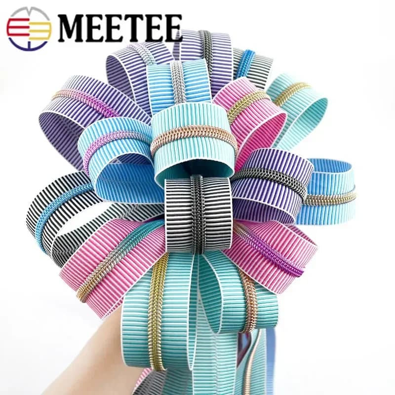 1/2/3/4M 5 # Cerniere a righe per borse da cucito Scarpe Nastri con cerniera in nylon Astuccio Zniere in plastica al metro Accessori per indumenti fai-da-te