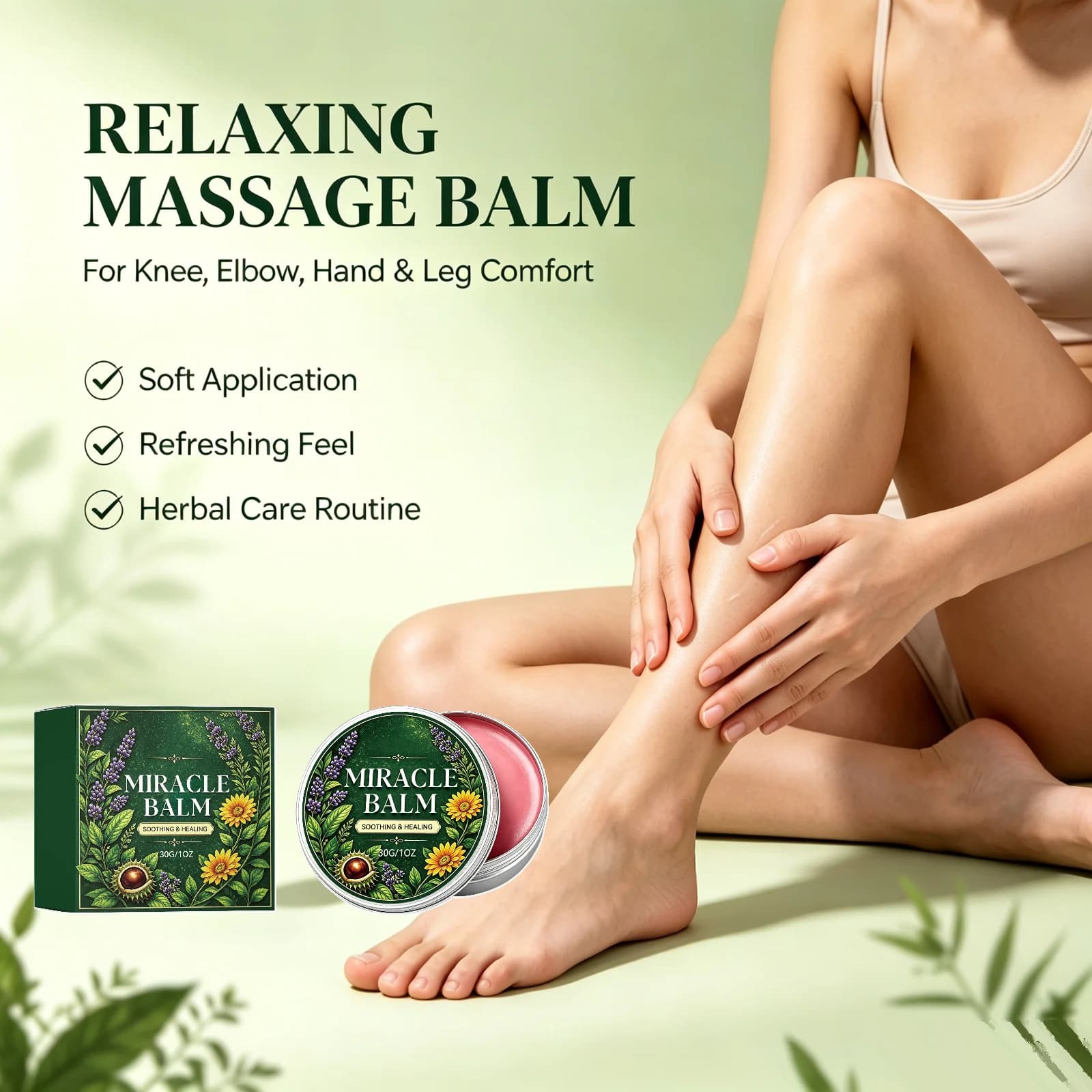 Miracle Balm Herbal Soothing Body Balm for Standing Workers Relieves Heavy Legs and Muscle Fatigue Nourishing Skin Care