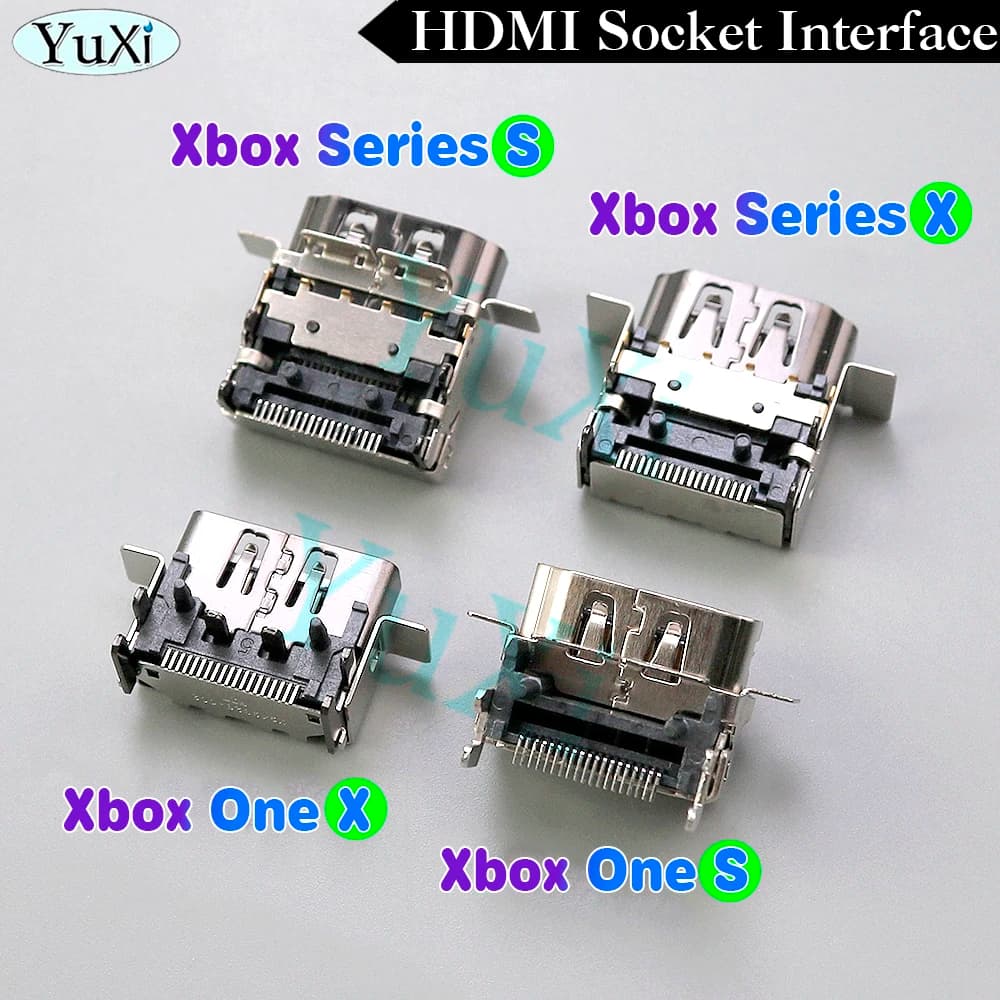 1Pc For Xbox Series S X HDMI Port Socket Interface Connector Replacement For XBOX ONE Slim X Original Compatible Jack Port