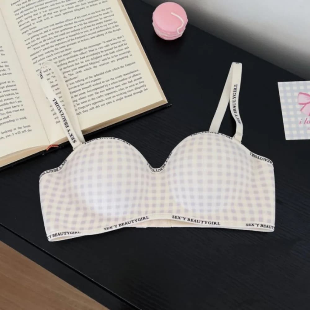 Comodo reggiseno senza fili con griglia a lettera, reggiseno push up a V profondo, senza cuciture, anti-cedimento, intimo da donna, spiaggia
