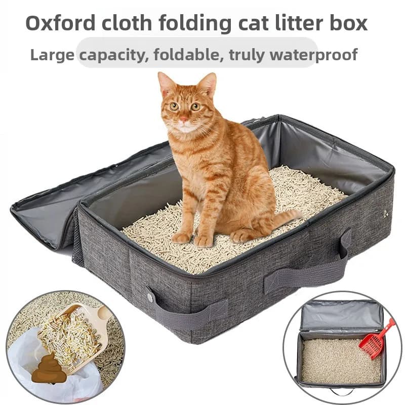 Lettiera Portatile Pieghevole da Viaggio per Animali Domestici, Vassoio Toilette per Cani, Lettiera Pieghevole Impermeabile per Gatti da Esterno