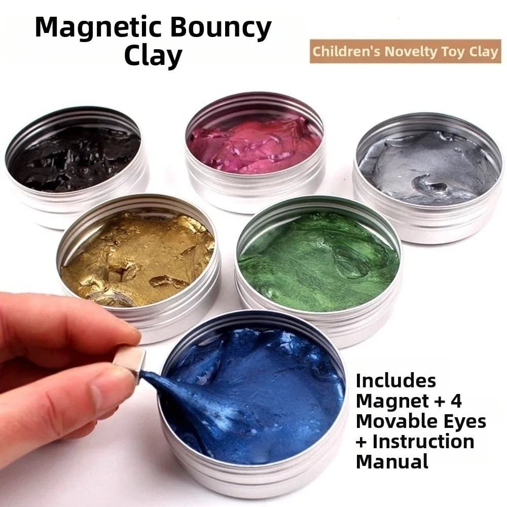 Ferrofluid Magnetic Putty Magnetic Suction DIY Playdough Magnetic Bouncing Mud High Stretch Toys Gifts Magnetic Clay Slime Kids