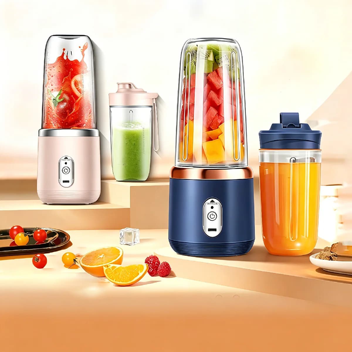 Spremiagrumi elettrico portatile, mini frullatore multifunzione per frutta
