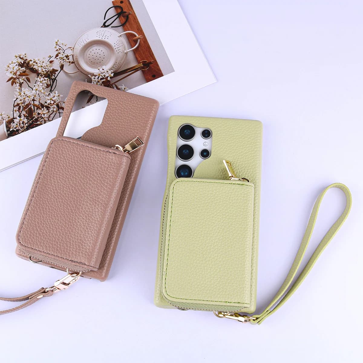 Custodia a portafoglio in pelle PU con cordino di lusso per Samsung Galaxy S24 S23 S22 Plus S20 S21 FE Nota 20 Ultra Cover posteriore per telefono