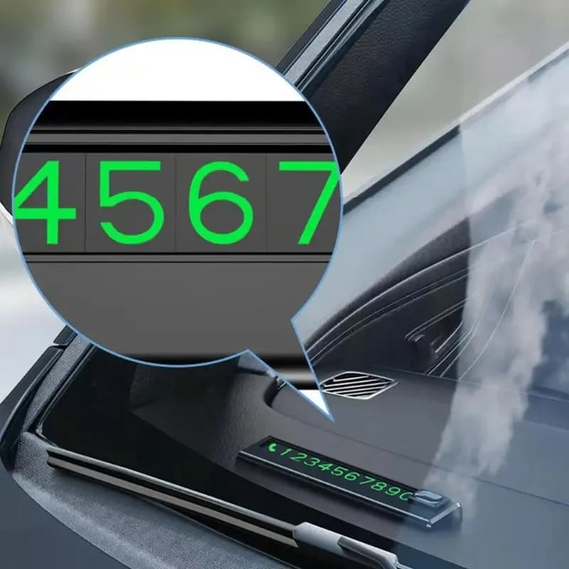 Targa Temporanea per Parcheggio Auto con Numero di Telefono, Cartello Luminoso Nascosto per Parcheggio, Carta Anti-Spia per Veicoli, Adatta a Tutte le Auto