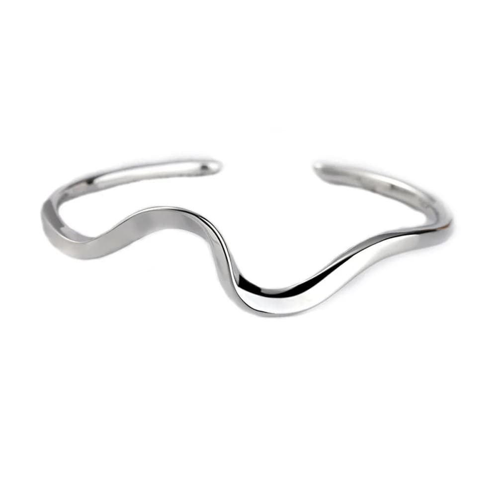 Bracciale alla Moda con Motivo a Onde Intrecciate, Regolabile e Pieghevole, Regalo per Ragazze e Donne, Gioiello Semplice