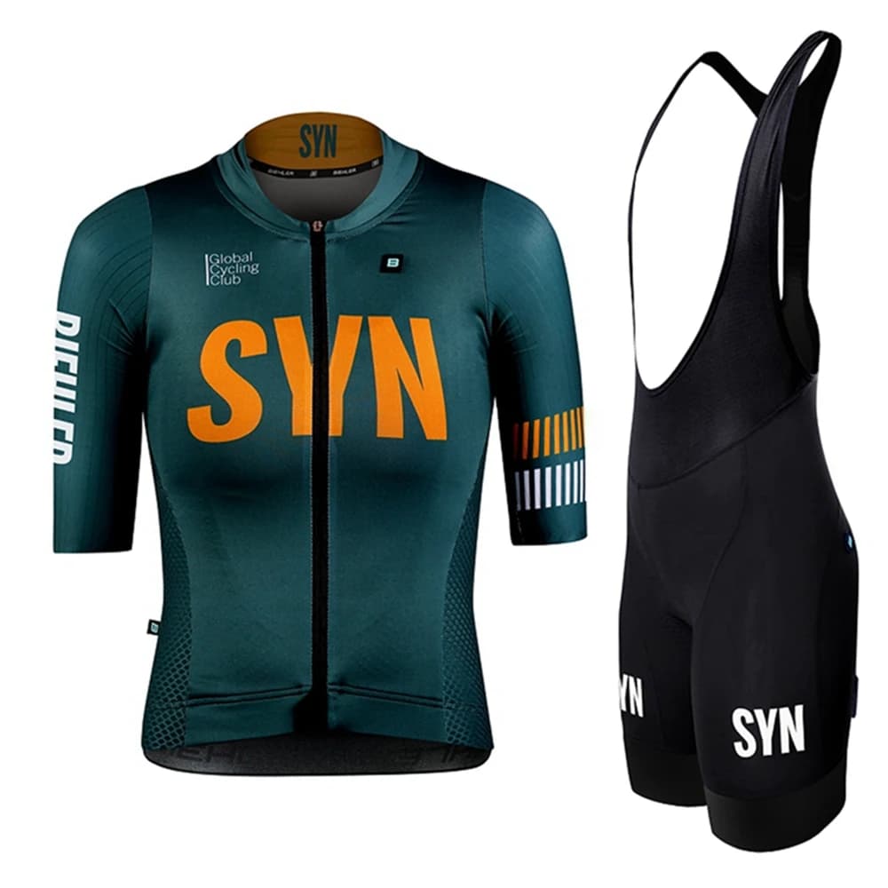 SYN Women Cycling Set Bicycle Sports Race Team short sleeves and shorts with straps