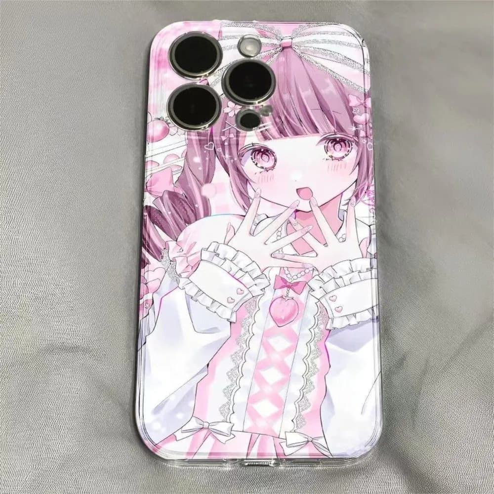 Luxury Lovely bowknot Pink Loli girl clear case protection for iPhone 11 12 13 14 15 16 Pro Max XR XS 7 8 16 Plus X Coque