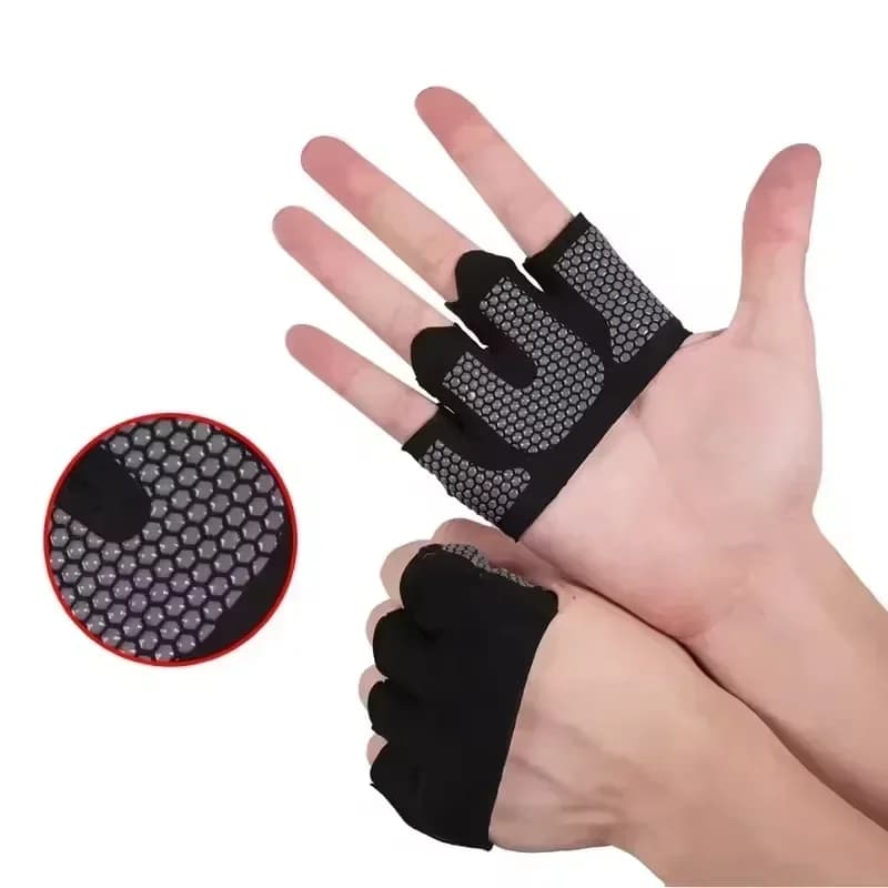 Guanti da allenamento per uomo e donna con mezze dita, morbidi, traspiranti, confortevoli, per fitness, palestra, yoga, esercizi, sollevamento pesi, protezione per il palmo della mano