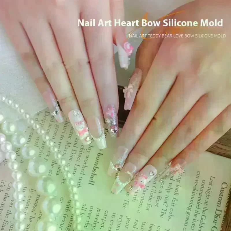 Silicone Nail Form Mold, Nail Decoration Accessories, Fai-da-Te Tool for Stereoscopic Manicure
