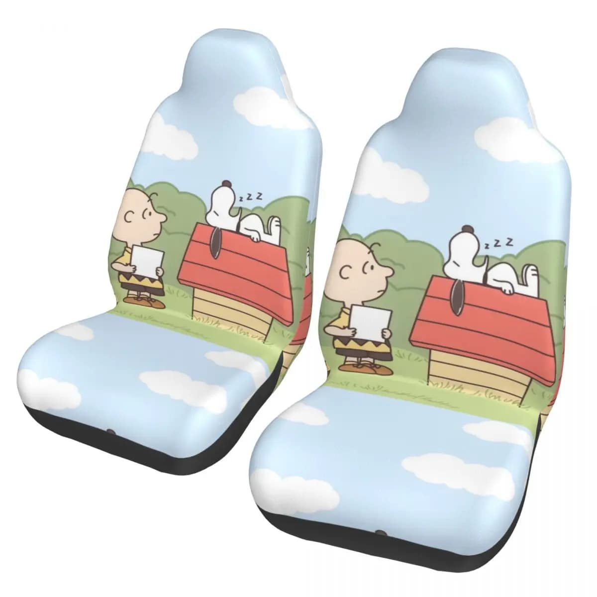 Snoopys Cartoon Dog Automotive Seat Covers for Cars Suv And Truck Car Seat Covers Universal Fit for Front Seats Set of 2