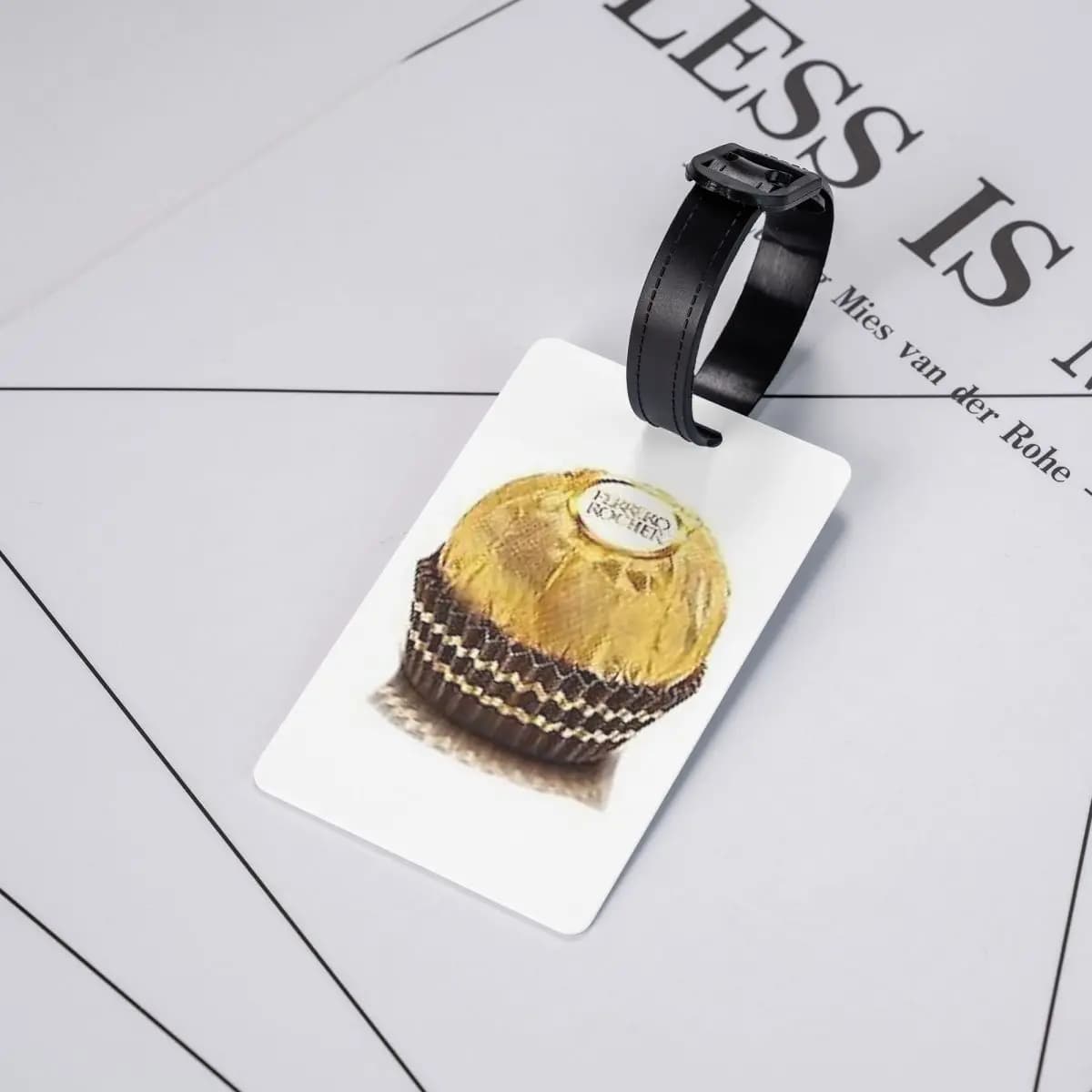 Etichette per Bagagli Ferrero Rocher, Accessori per Valigie, Tag per Bagagli da Viaggio, Porta Etichetta con Nome e Indirizzo