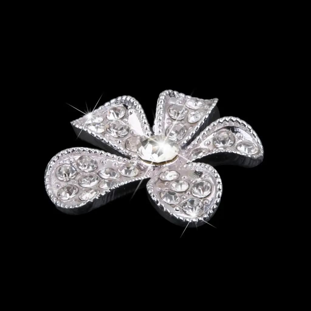 Decorative Jewelry Flower Buttons Pearl Rhinestone Buttons Alloy Cover for Bags Garments and Headbands