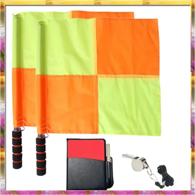 Budget-Friendly Soccer Referee Flag Set Red Yellow Cards With Notebook And Pencil Referee Stainless Steel Whistles With Lanyard