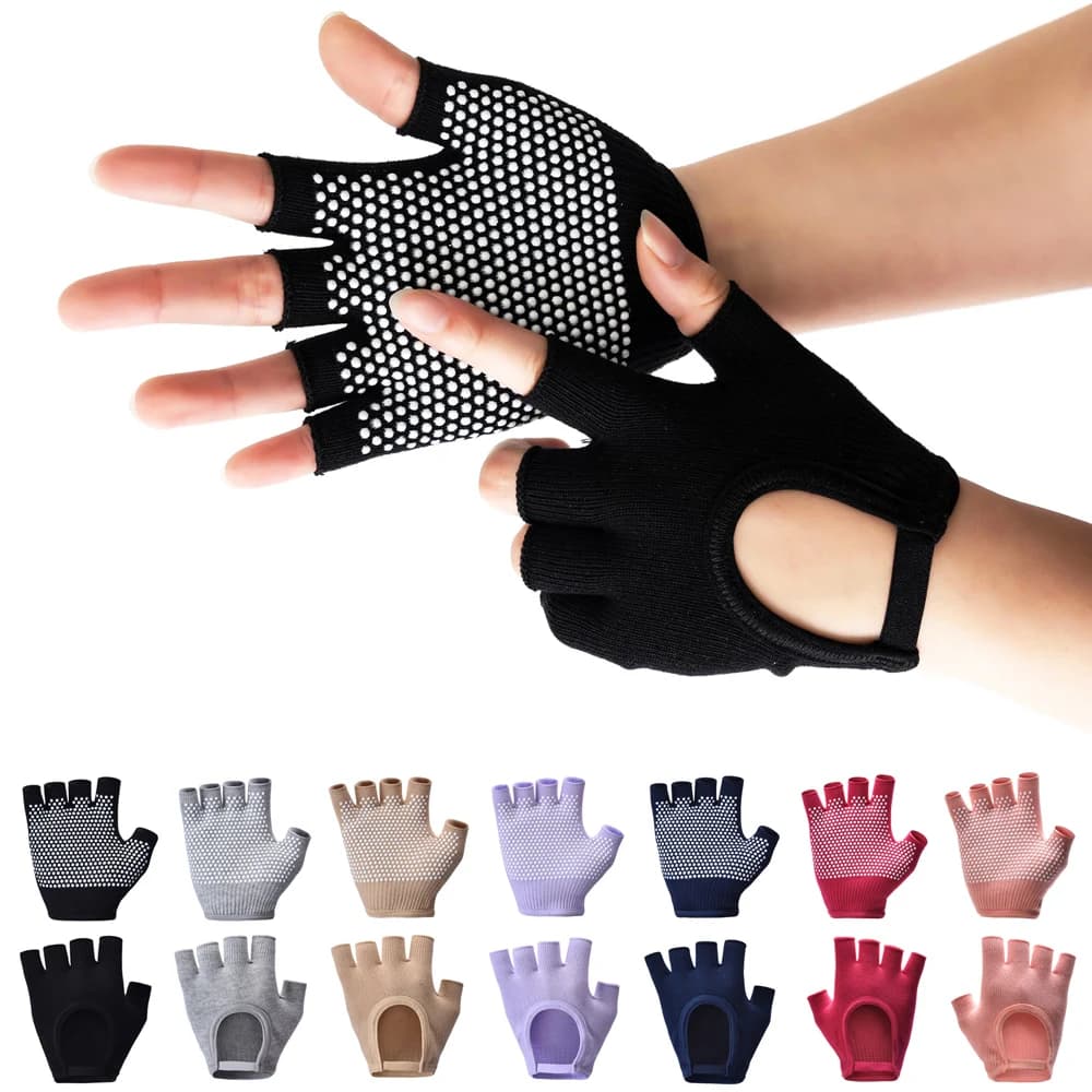 Guanti da Ciclismo Mezze Dita, Senza Dita, per Fitness, Pesca, Donna e Uomo, Primavera, Palestra, Traspiranti, Antiscivolo, Yoga, Elastici, per Bicicletta