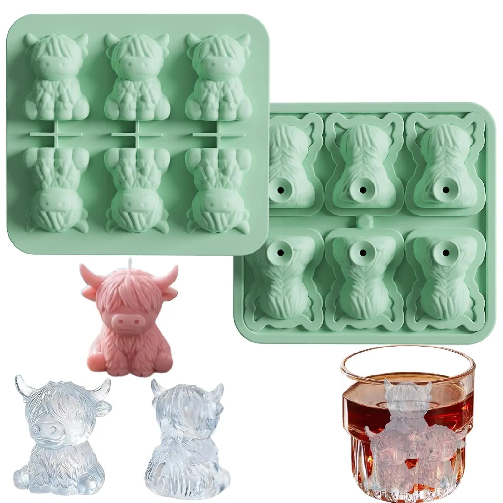 Stampi per ghiaccio in silicone, facili da usare, a prova di fuoriuscita, riutilizzabili, graziosi, con coperchio, per whisky, cocktail, bourbon, succhi di frutta.