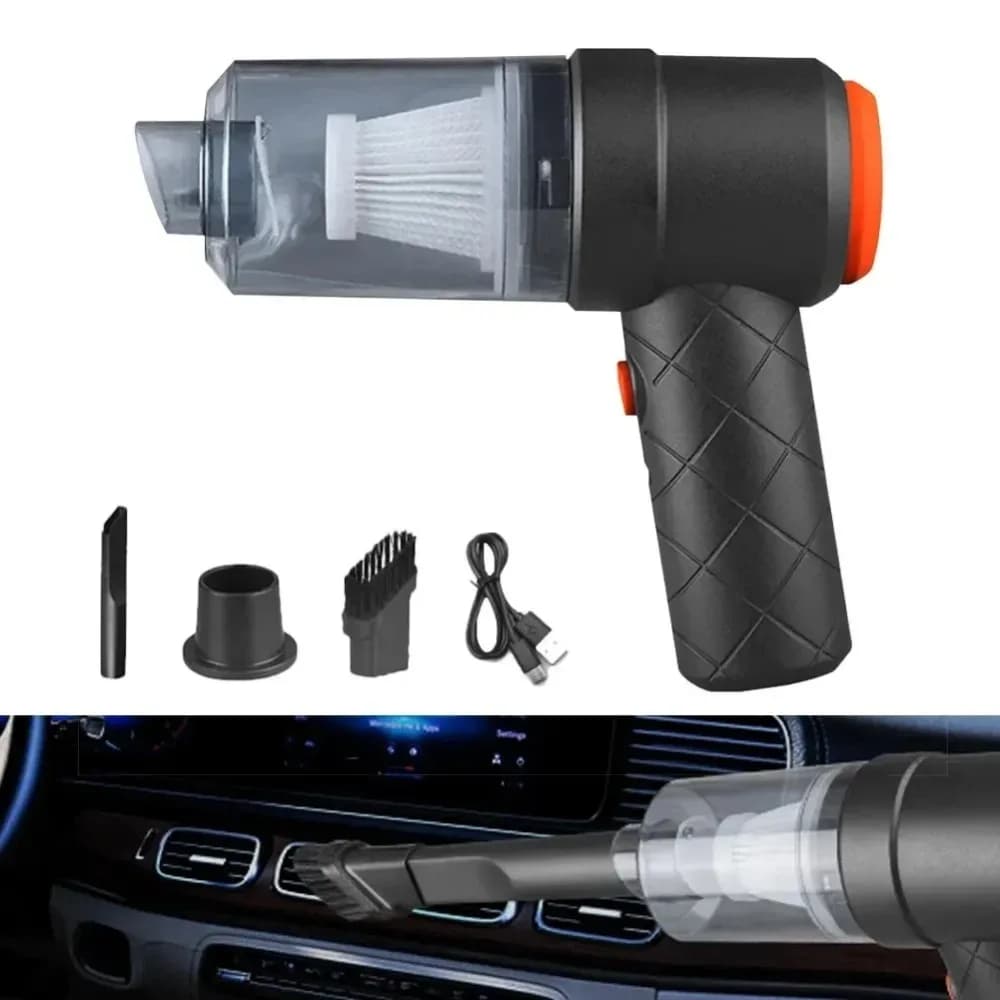Aspirapolvere portatile portatile a doppio scopo con super aspirazione wireless per uso domestico in auto Sblocco con un clic per la pulizia della casa dell'auto