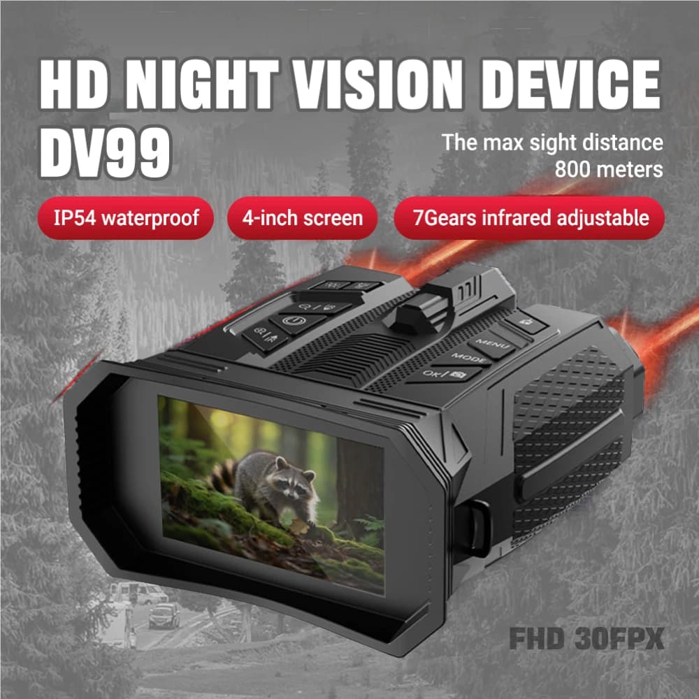 Binocolo con Visione Notturna 4K, Zoom Digitale 16X e 7 Livelli di Infrarossi, Schermo Grande da 4 Pollici, WiFi per Caccia e Osservazione della Fauna Selvatica