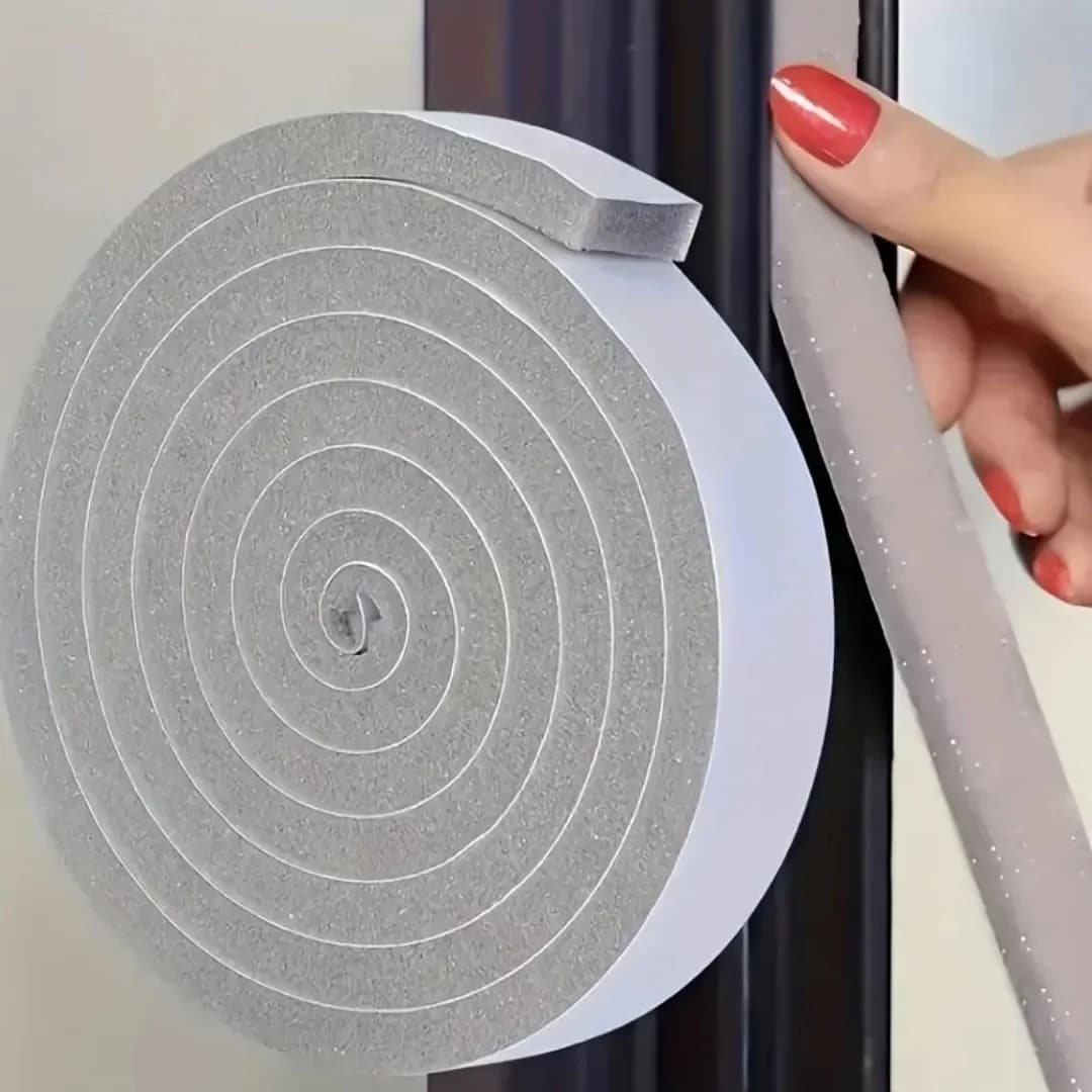 2M/4M PU Sponge Foam Seal Strip Tape Adhesive Anti Collision Soundproof Weather Stripping for Doors Windows Furniture Protection