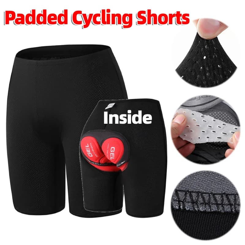Mens Cycling Shorts Padded Shorts Breathable Cycling Underwear Lightweight Cycling Tights Anti-Slip Outdoor MTB Accessories