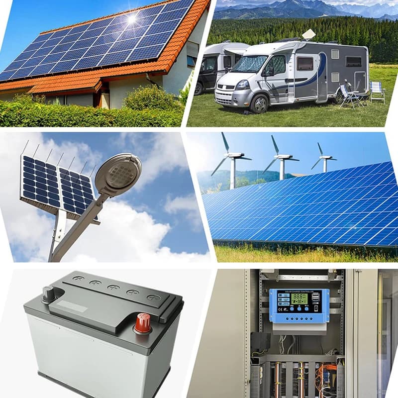 Regolatore di Carica Solare 30A 20A 10A 12V 24V Automatico con Display LCD per Pannelli Solari, Batterie al Piombo-Acido e al Litio, Doppia USB
